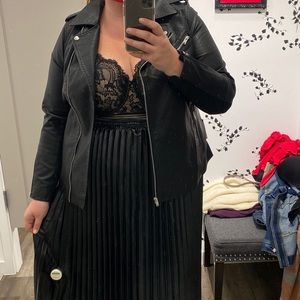 faux leather moto jacket size 14/16